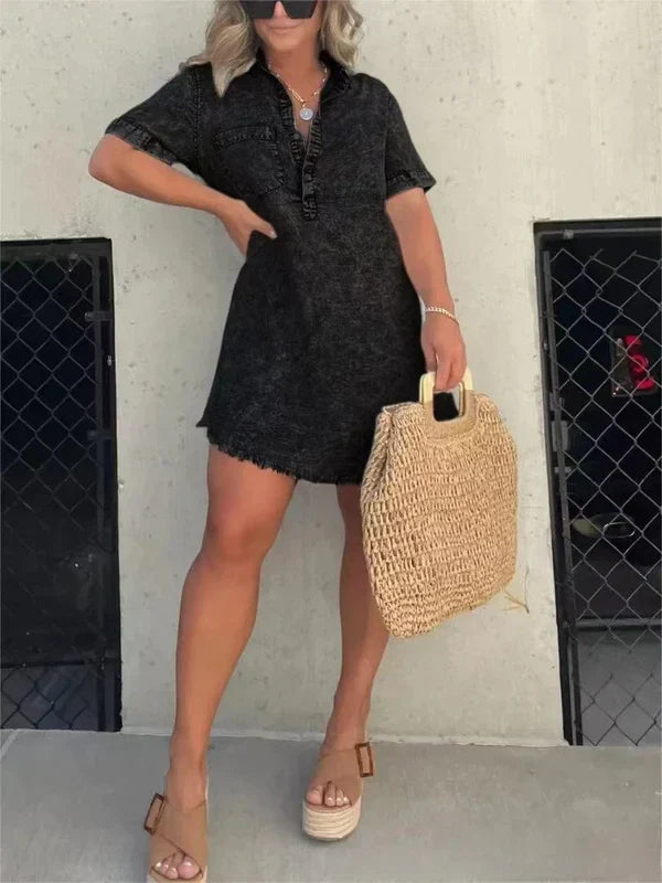 Elegantes & stilvolles Denim-Kleid