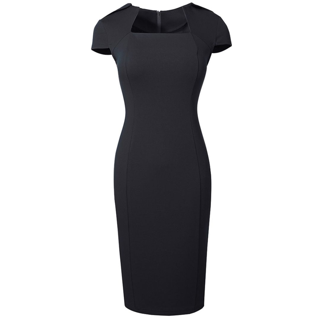Bodycon-Kleid mit Eckigem Ausschnitt