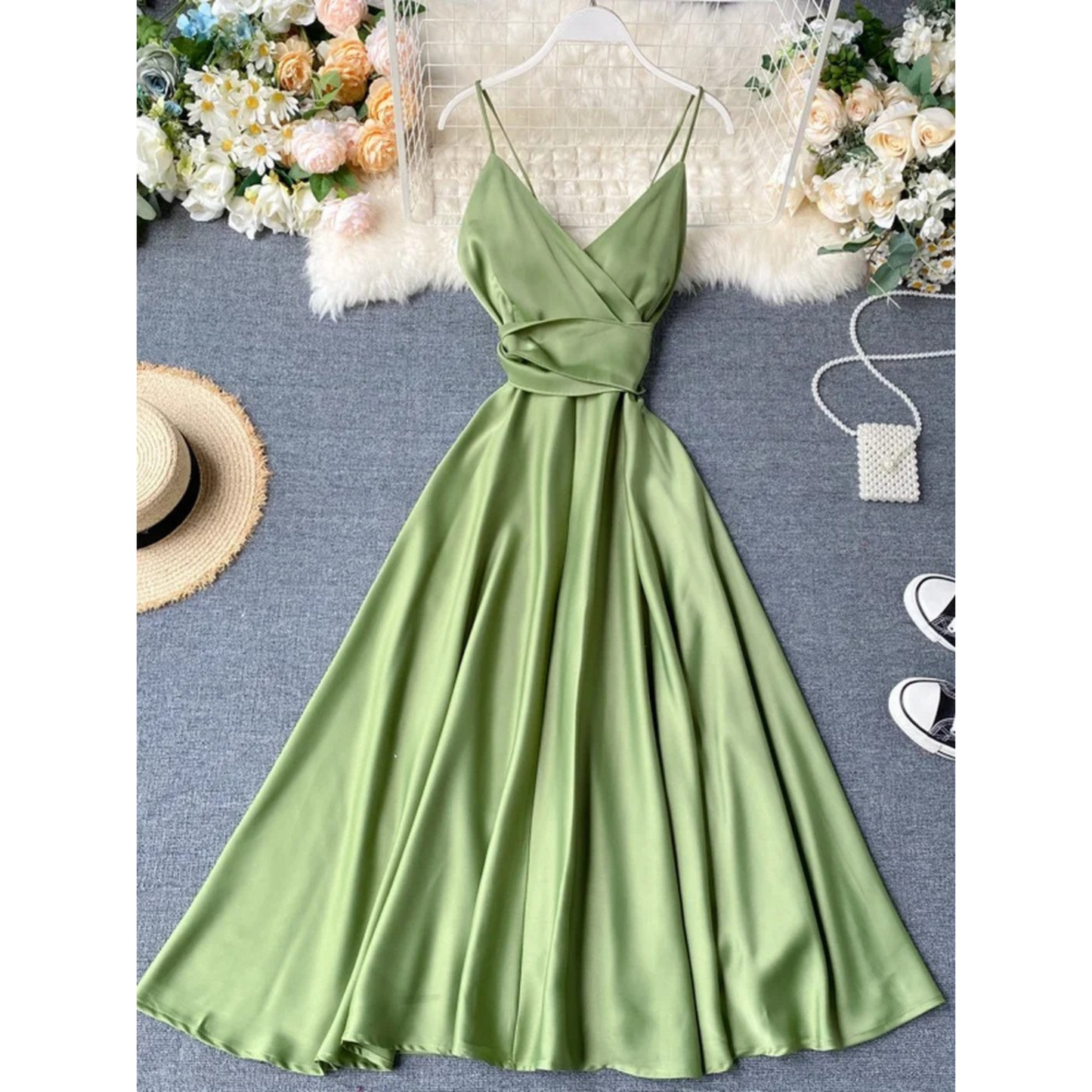 Merche ärmelloses Sommerkleid mit V-Ausschnitt