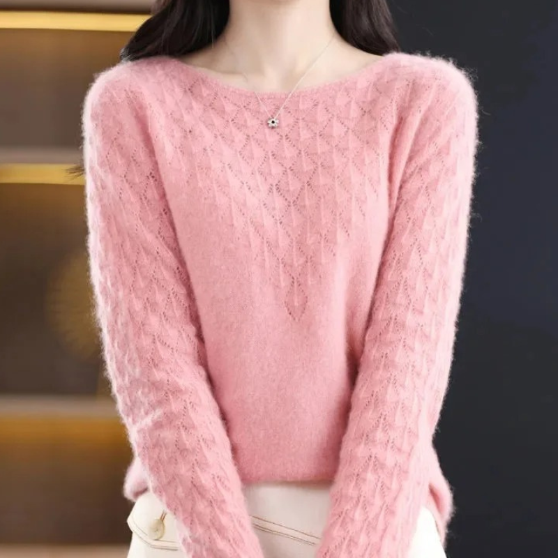 WW | Wollstrickjacke Damen Mit Strickmuster Und Rundhalsausschnitt