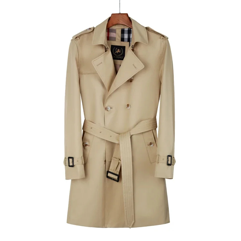 WW | Wasserabweisende Mantel Jacke Herren Klassischer Trenchcoat Mit Gürtel