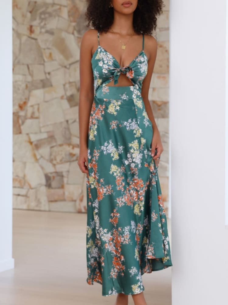 – Dreamers Midikleid – Blumengrün