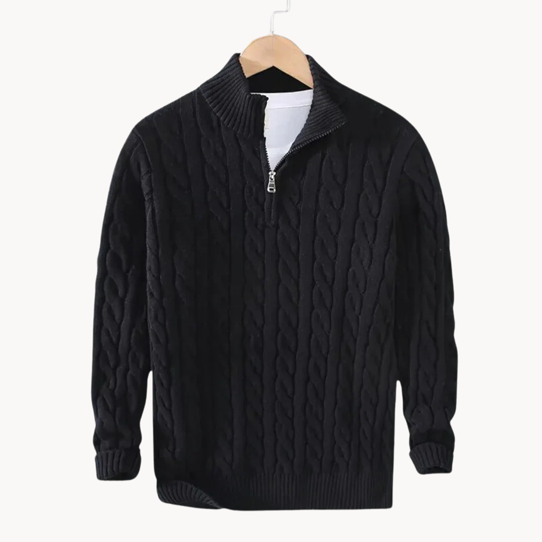 WW | Zopfmuster Pullover Mit Reißverschluss