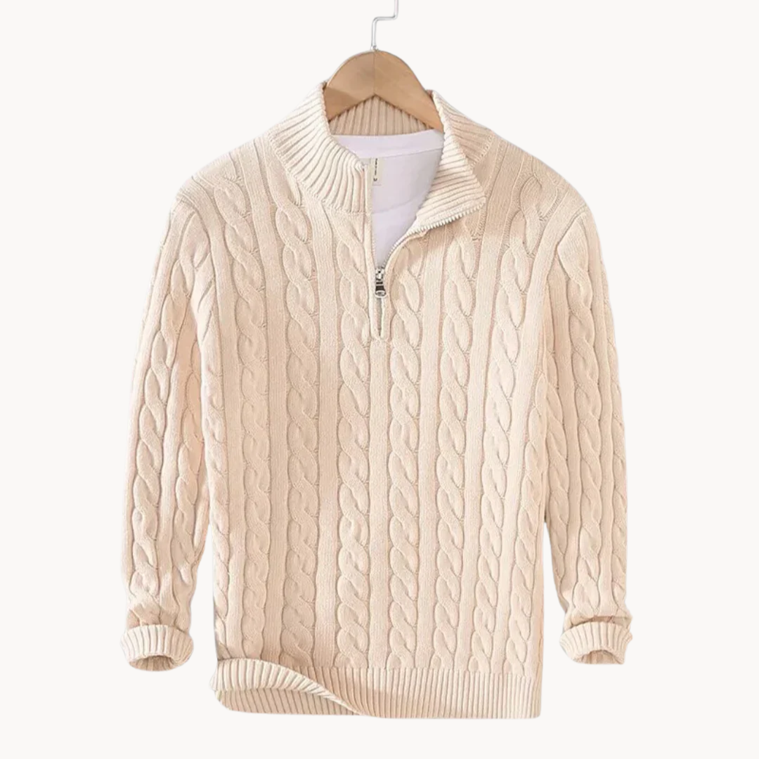 WW | Zopfmuster Pullover Mit Reißverschluss