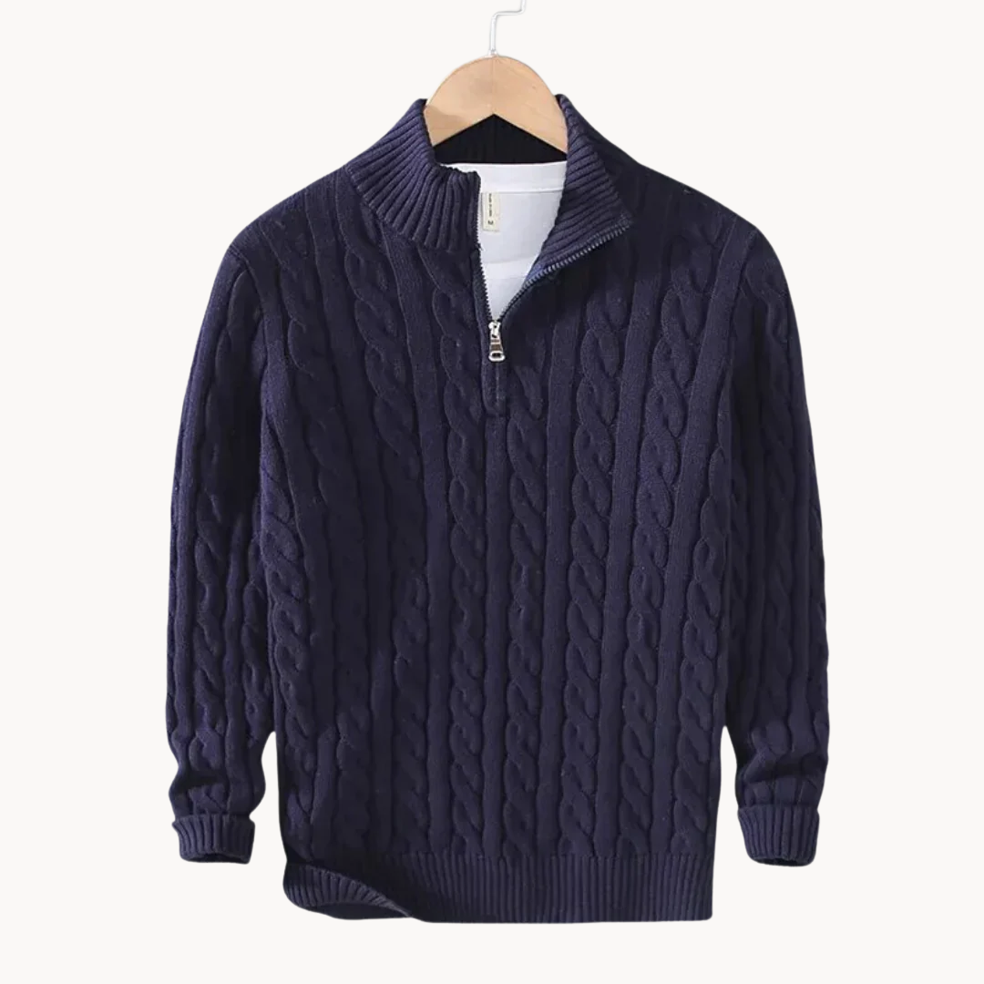 WW | Zopfmuster Pullover Mit Reißverschluss