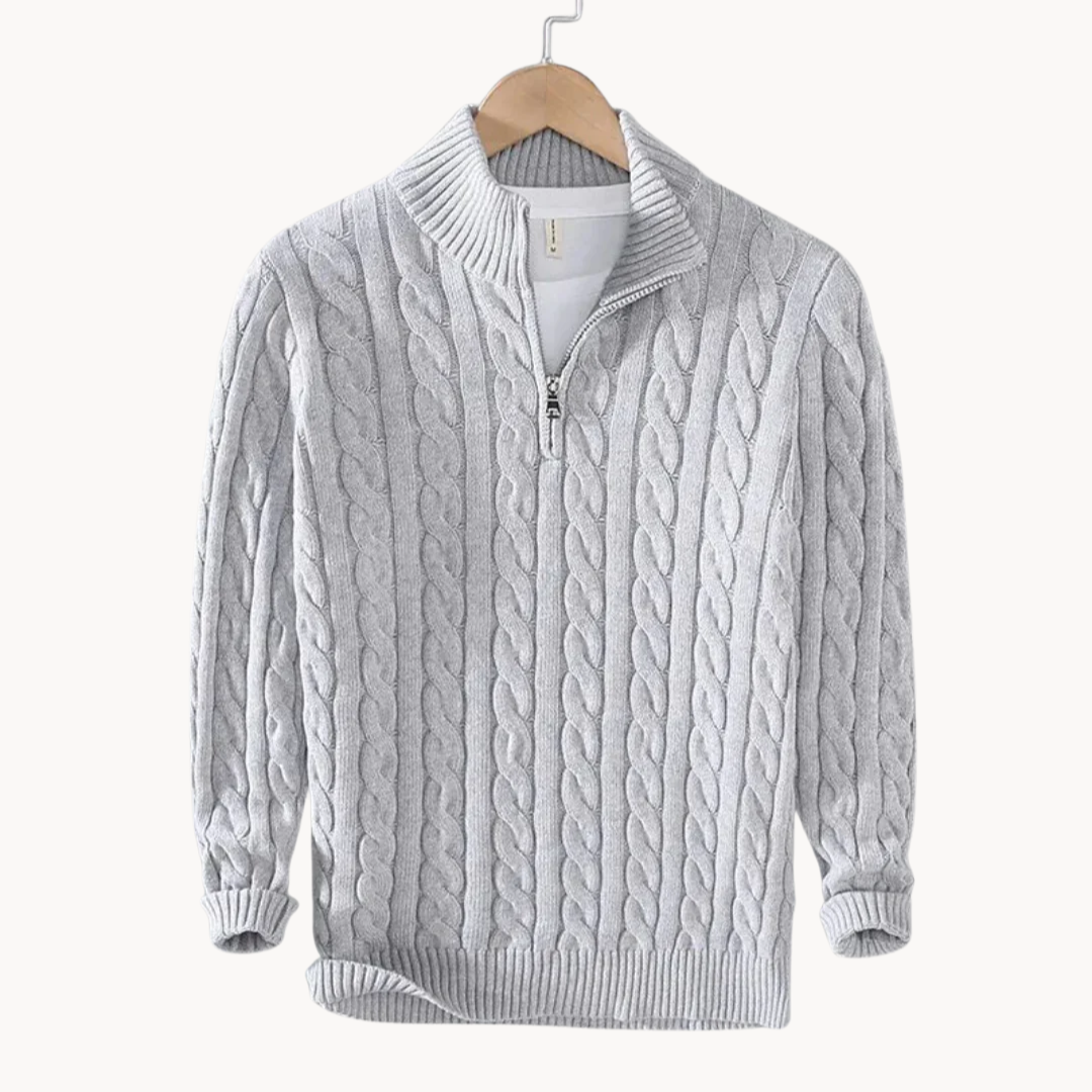 WW | Zopfmuster Pullover Mit Reißverschluss