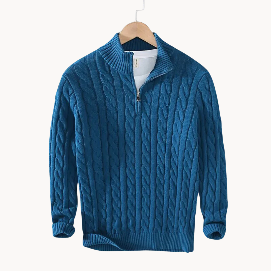 WW | Zopfmuster Pullover Mit Reißverschluss