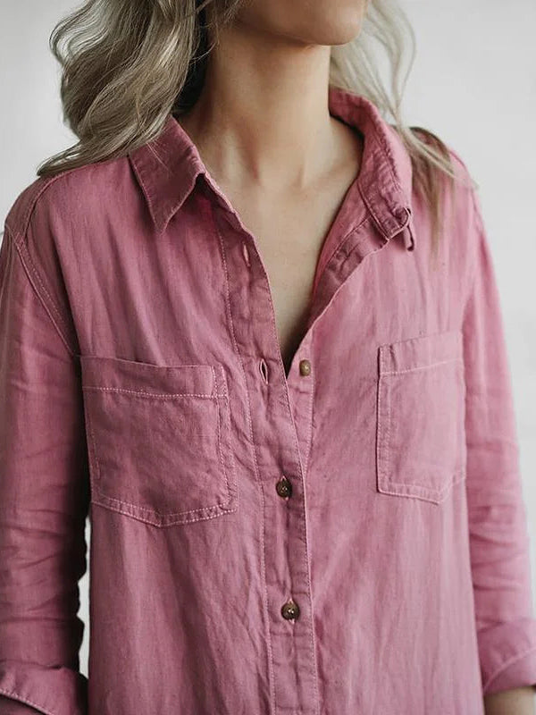 Merche Jumpsuit mit langen Ärmeln und halbem Knopf vorne