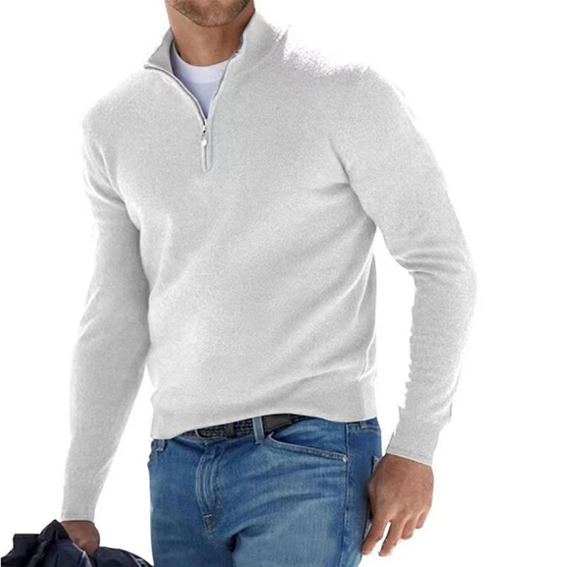 WW | Zeitloser Pullover Mit Reißverschluss Herren Weich & Bequem