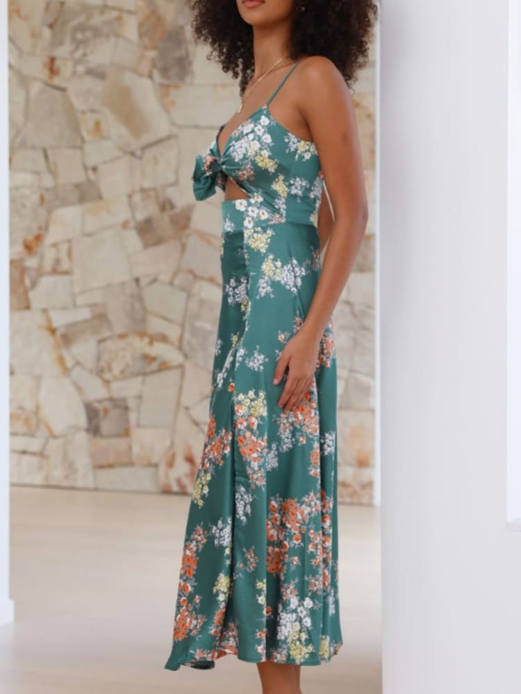 – Dreamers Midikleid – Blumengrün