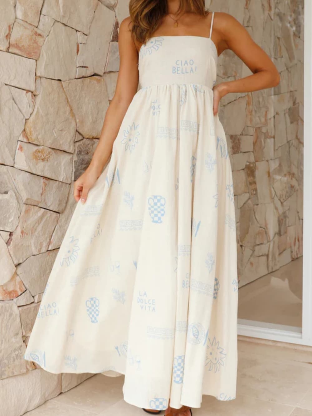 – Chill Vibes Maxikleid mit offenem Rücken