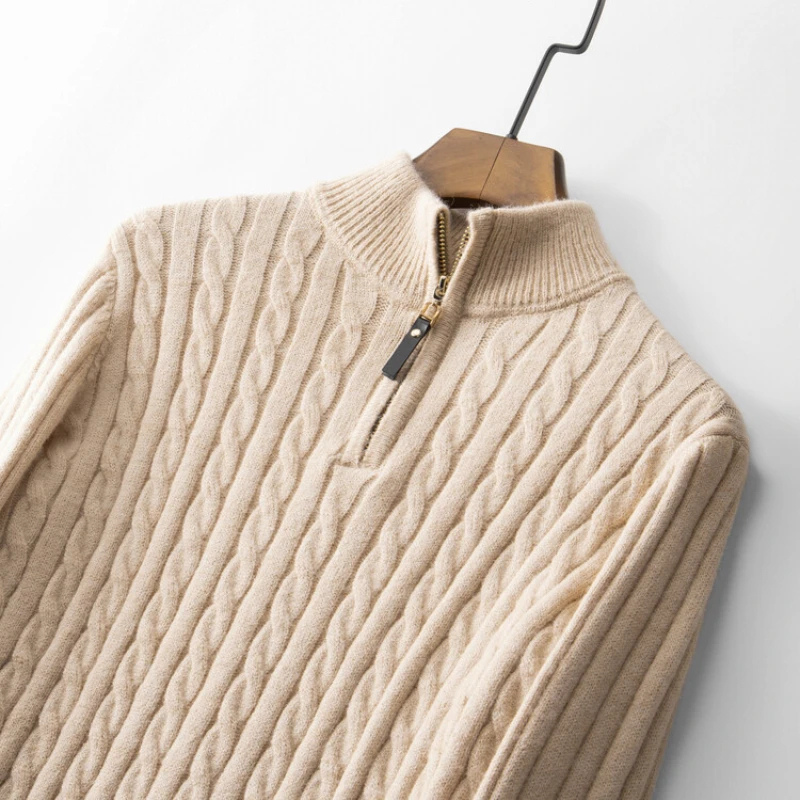 WW | Zopfstrick Pullover Mit Reißverschluss Herren Stilvoll & Bequem