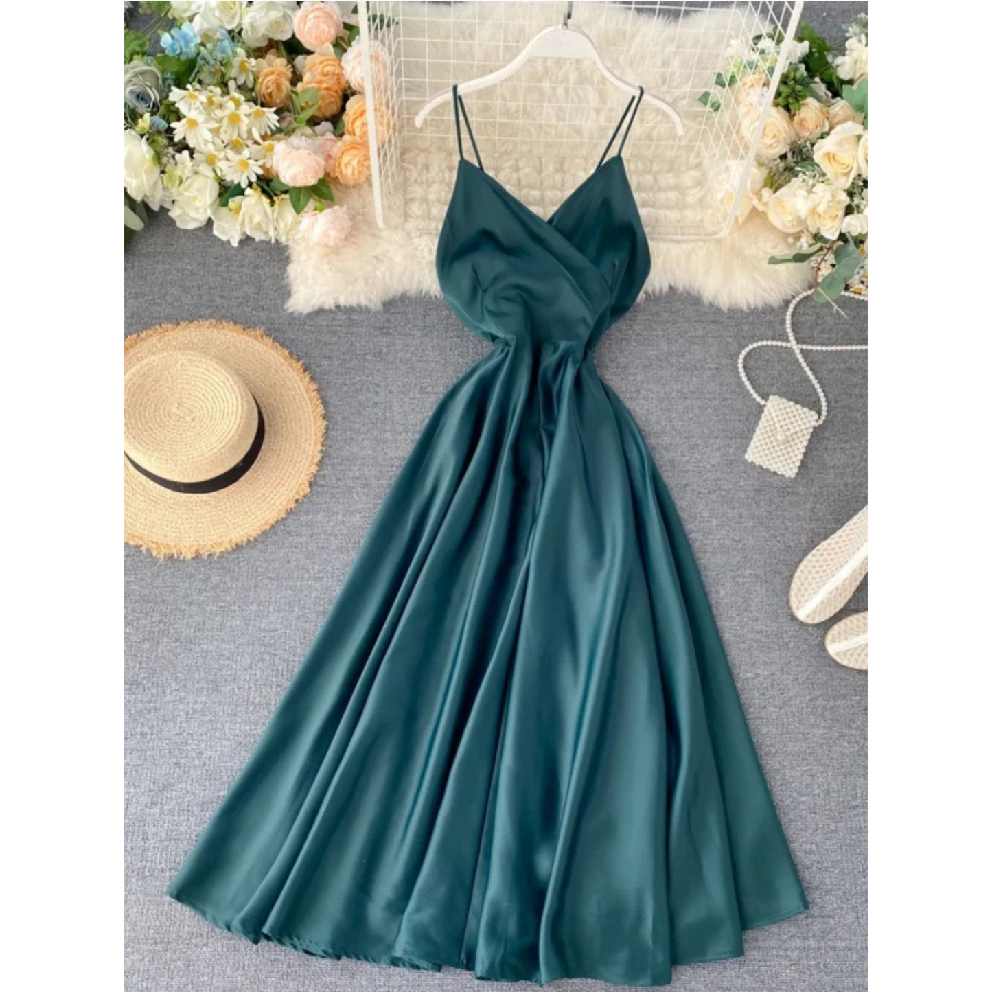 Merche ärmelloses Sommerkleid mit V-Ausschnitt