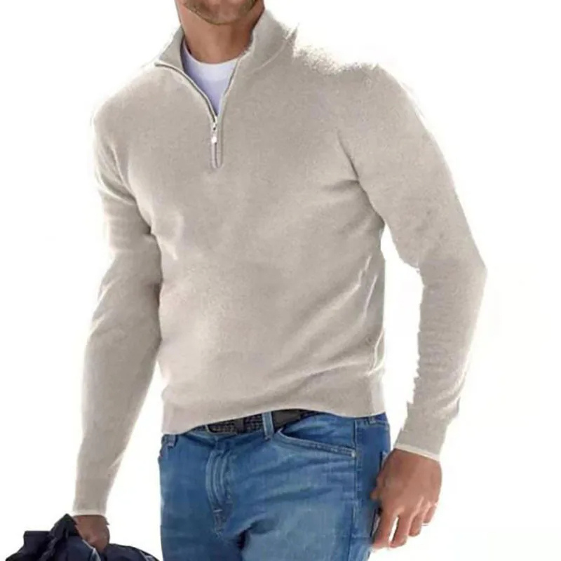 WW | Zeitloser Pullover Mit Reißverschluss Herren Weich & Bequem