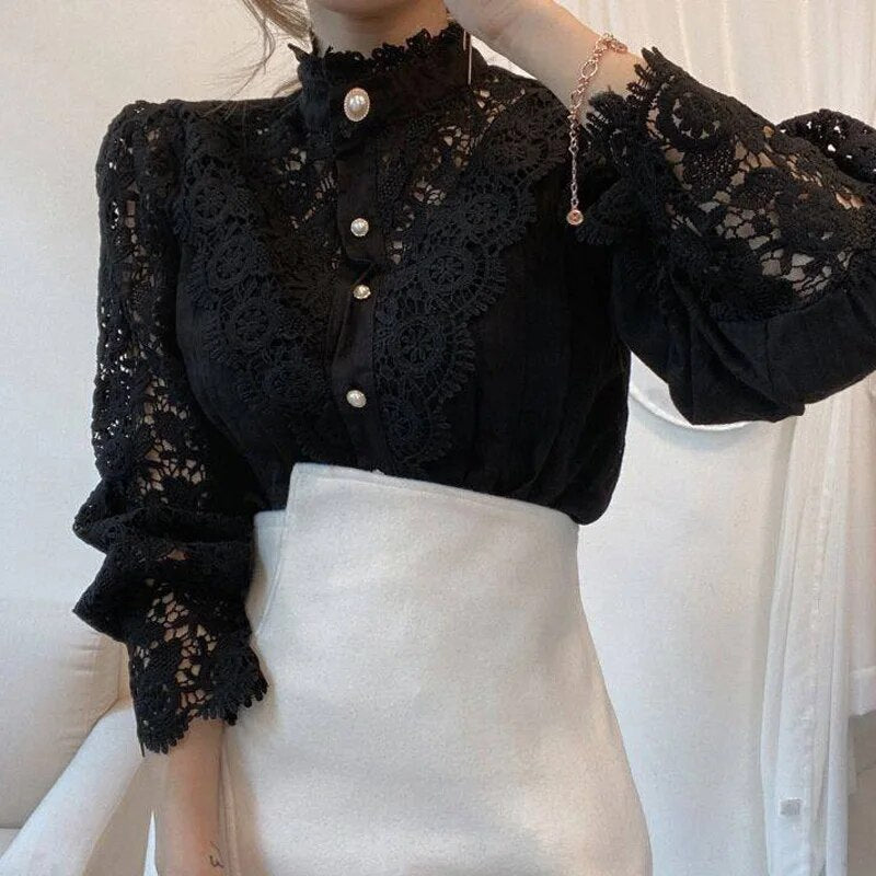 WW | Weinlese Spitzen Eleganz Bluse Für Zeitlose Schönheit