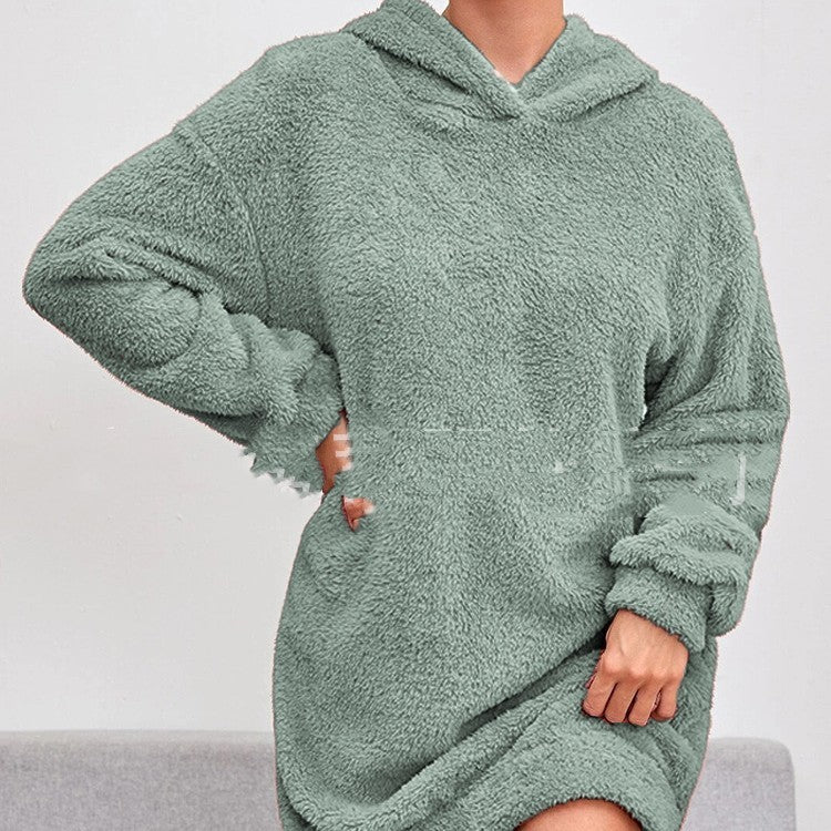 WW | Weiches Kleid Mit Kapuze
