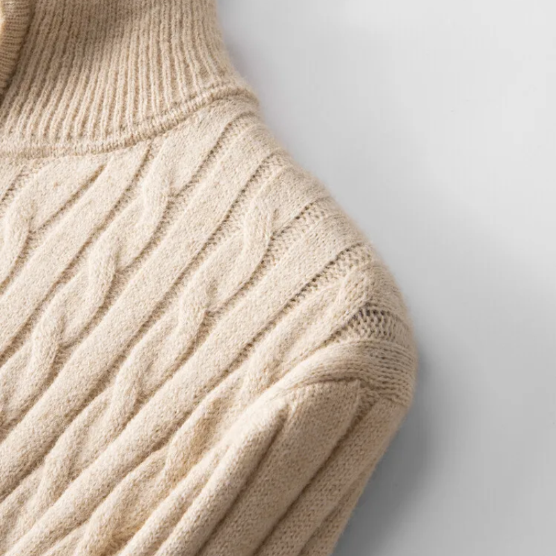 WW | Zopfstrick Pullover Mit Reißverschluss Herren Stilvoll & Bequem
