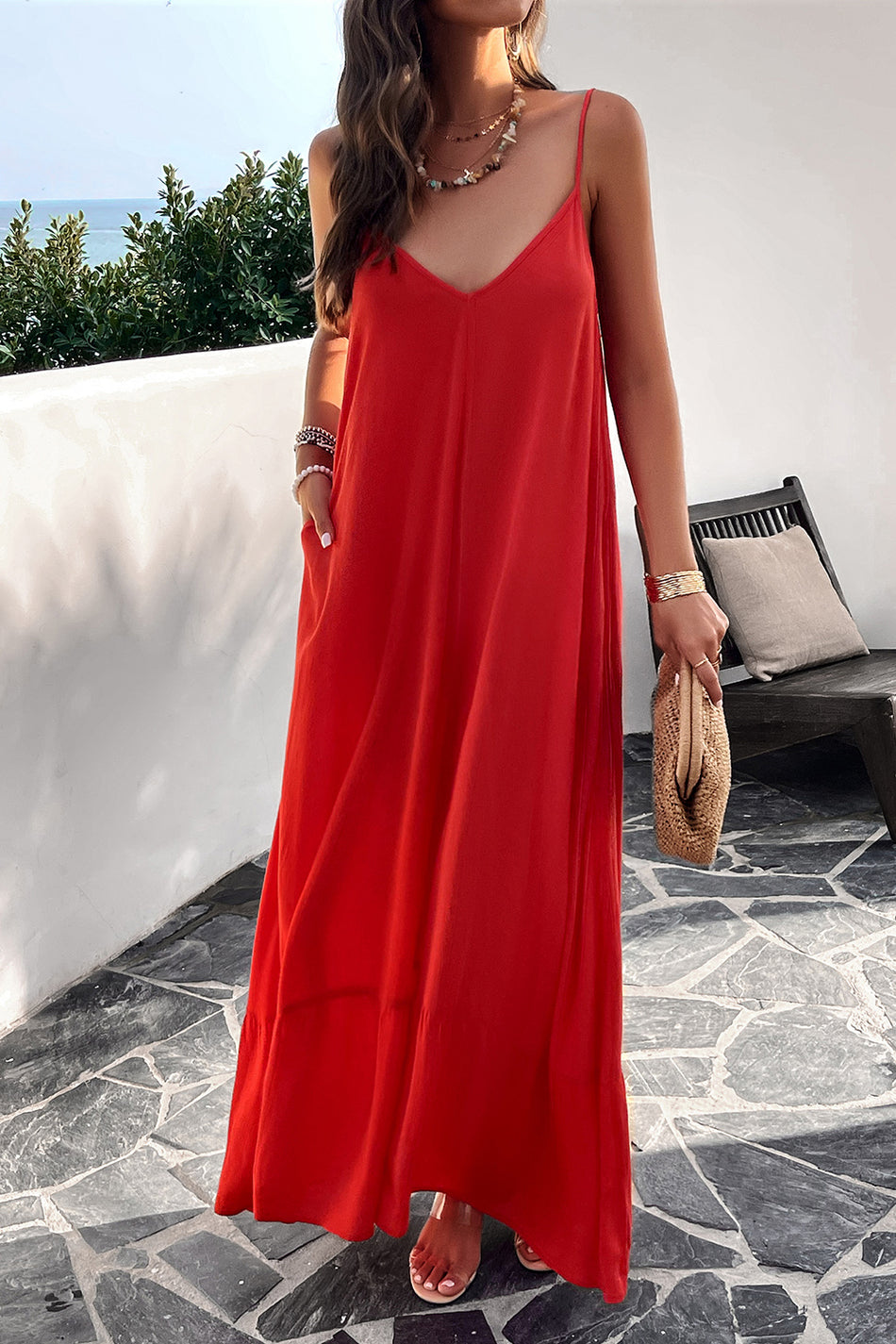 Cami-Kleid mit Taschen