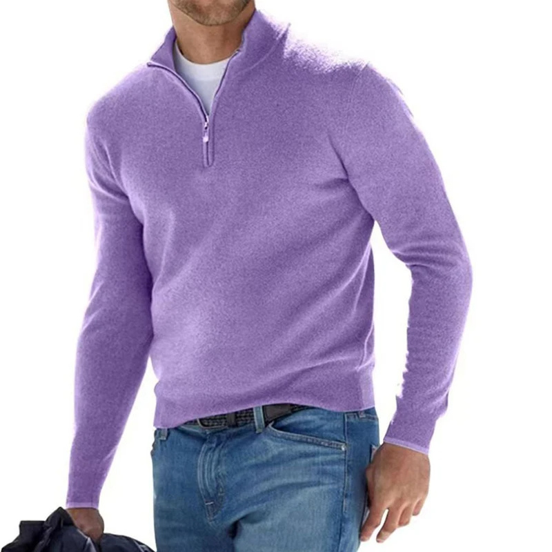 WW | Zeitloser Pullover Mit Reißverschluss Herren Weich & Bequem