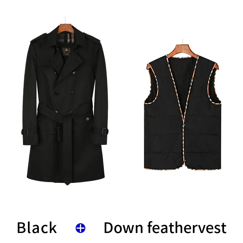 WW | Wasserabweisende Mantel Jacke Herren Klassischer Trenchcoat Mit Gürtel