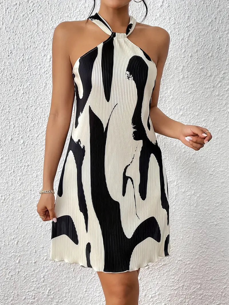 – ärmelloses kleid mit allover-print