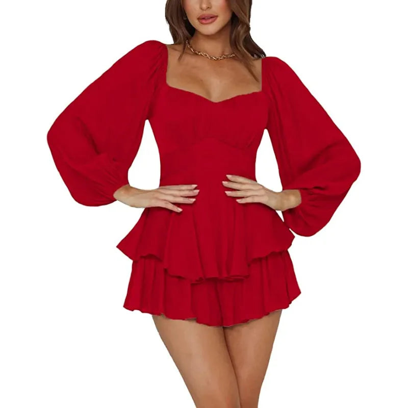 Braunes Minikleid mit langen Ärmeln