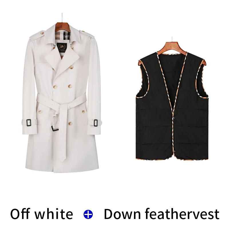 WW | Wasserabweisende Mantel Jacke Herren Klassischer Trenchcoat Mit Gürtel