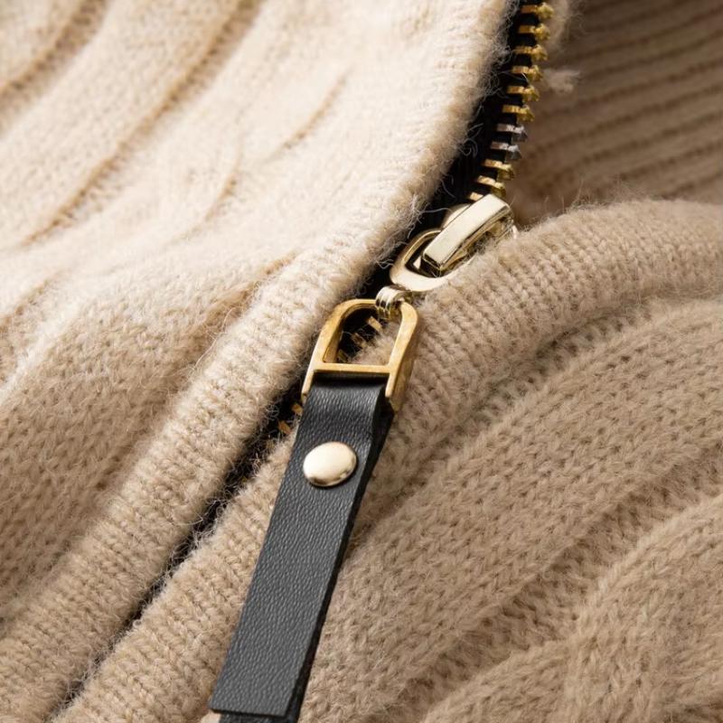 WW | Zopfstrick Pullover Mit Reißverschluss Herren Stilvoll & Bequem