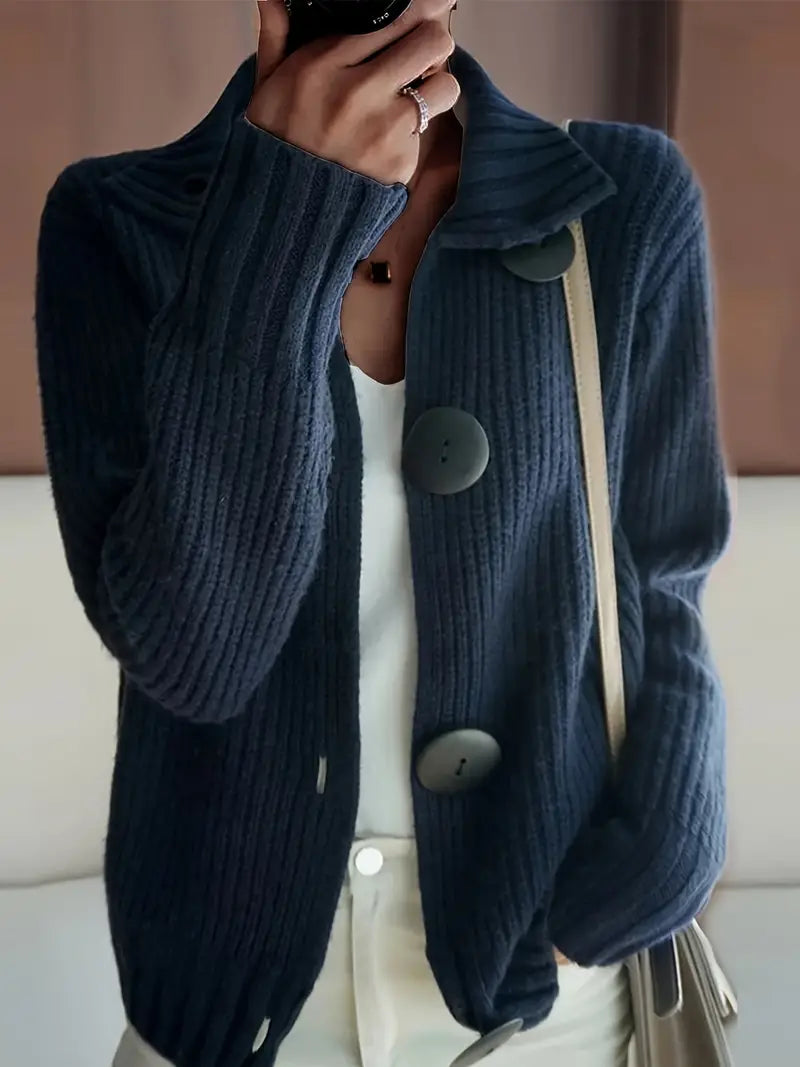 WW | Weinlese Strickjacke Mit Langen Ärmeln Und V-ausschnitt Für Damen