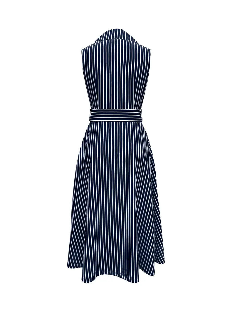 – ärmelloses kleid mit streifendruck