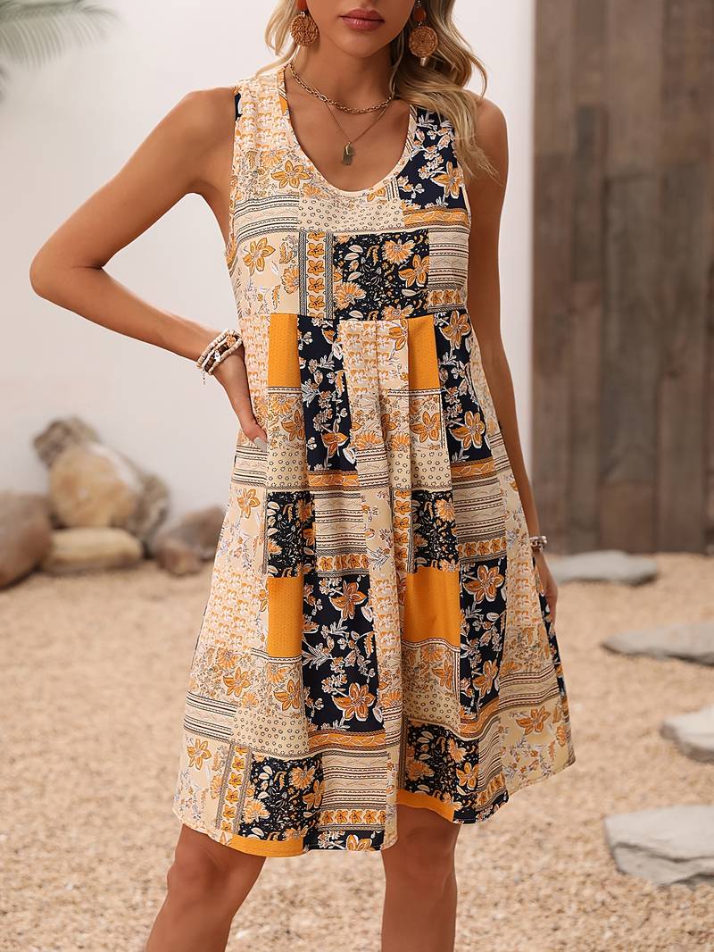 – ärmelloses kleid im urlaubsstil