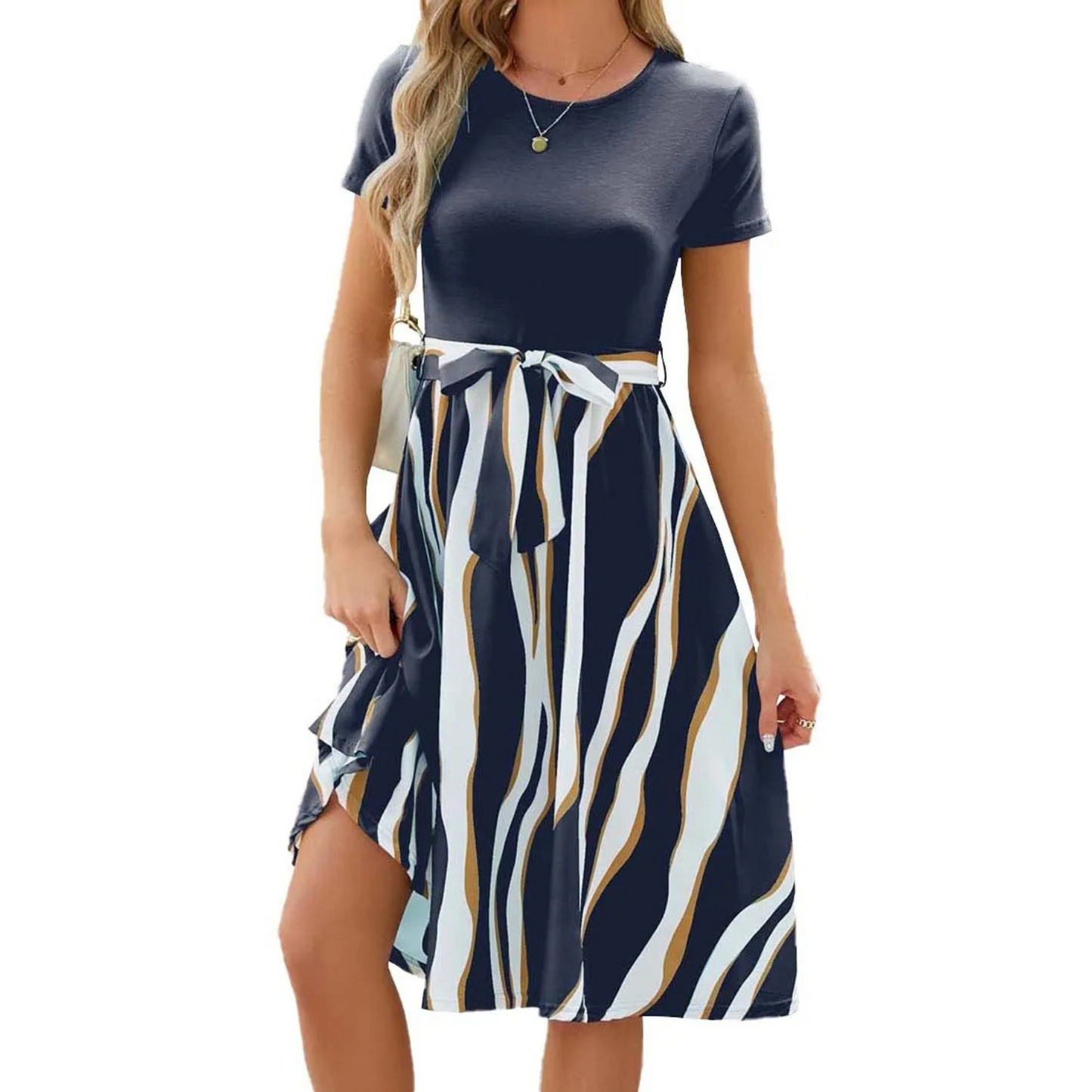 Merche Streifendesign und hochtailliertes Sommerkleid