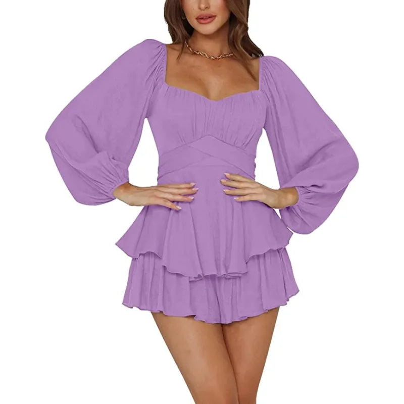 Braunes Minikleid mit langen Ärmeln