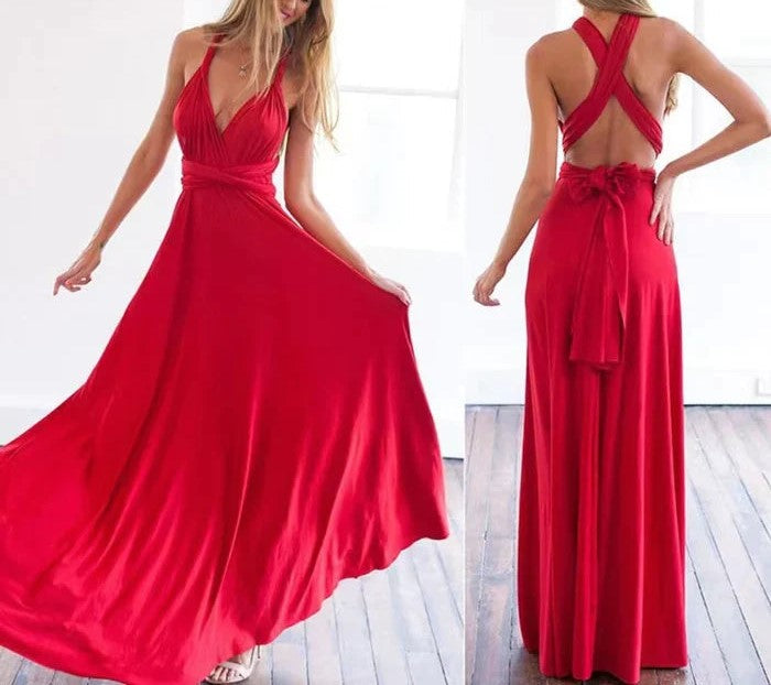 Elastisches Wickelkleid mit Riemen