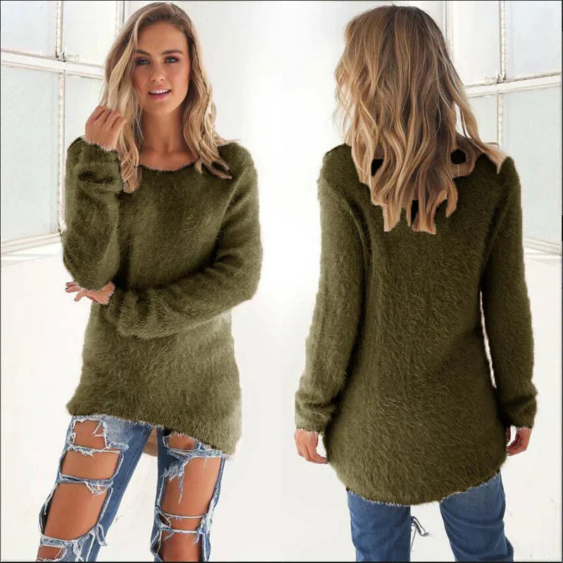 WW | Warmer Rundhals Vlies Pullover Mit Langen Ärmeln