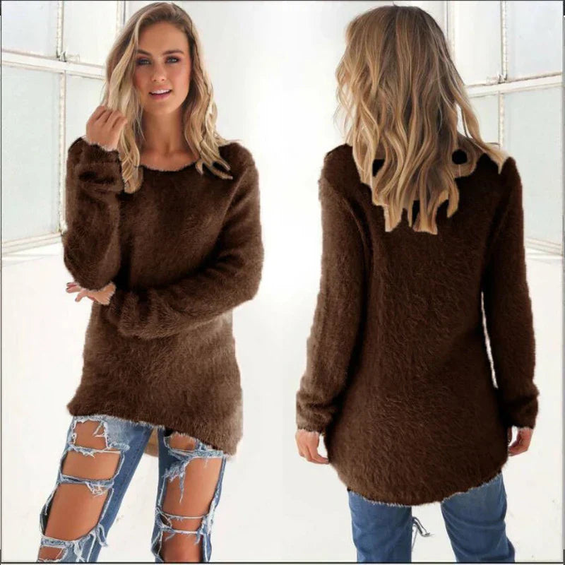 WW | Warmer Rundhals Vlies Pullover Mit Langen Ärmeln