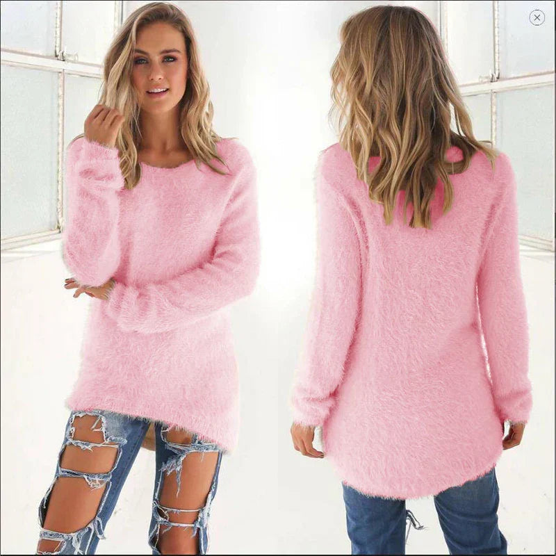 WW | Warmer Rundhals Vlies Pullover Mit Langen Ärmeln