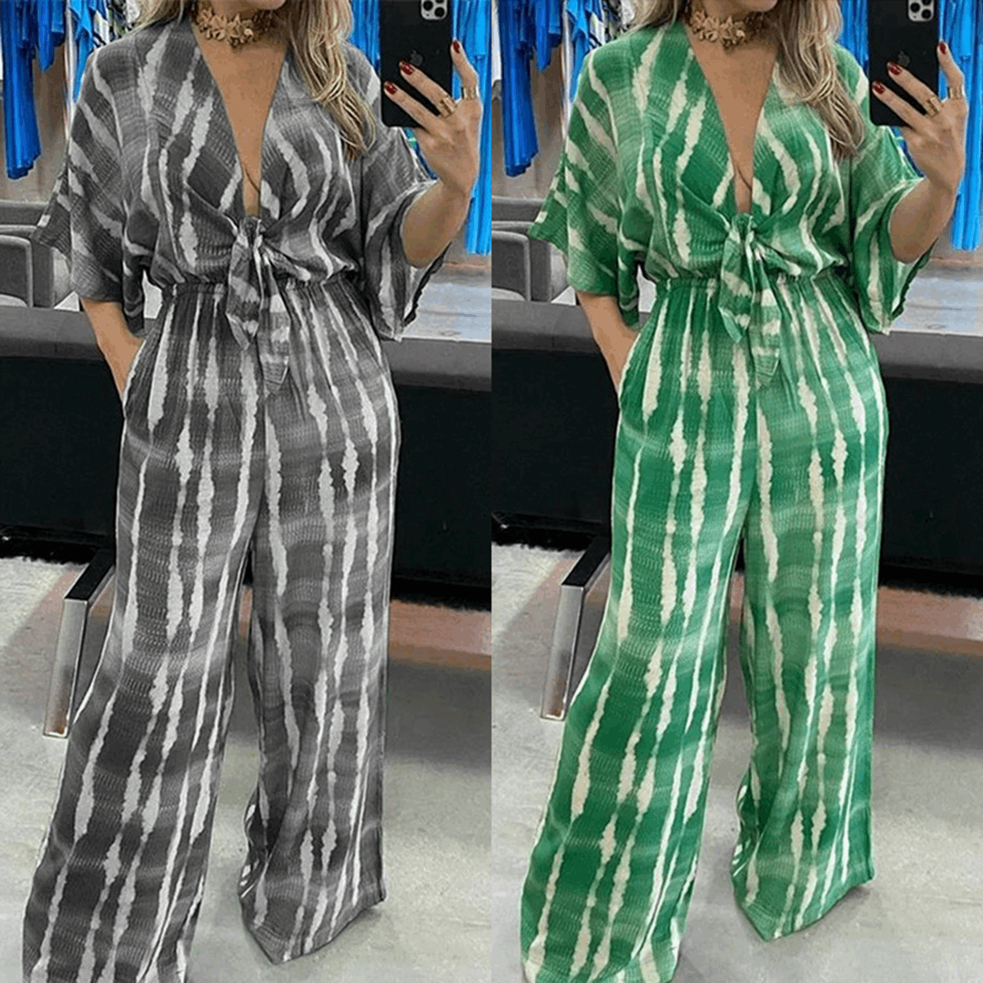 Merche Grün und Grau Lose Jumpsuit Set