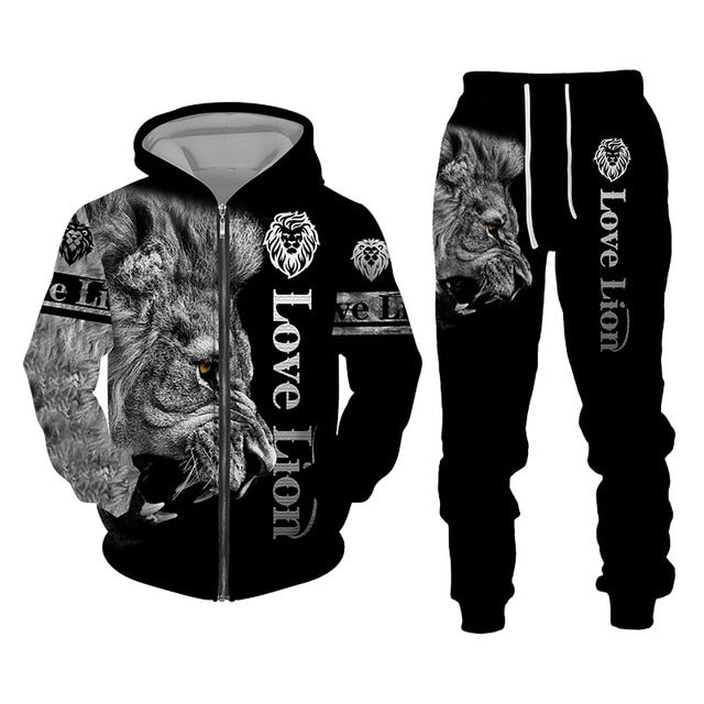 Merche Jogginganzug mit Löwenprint