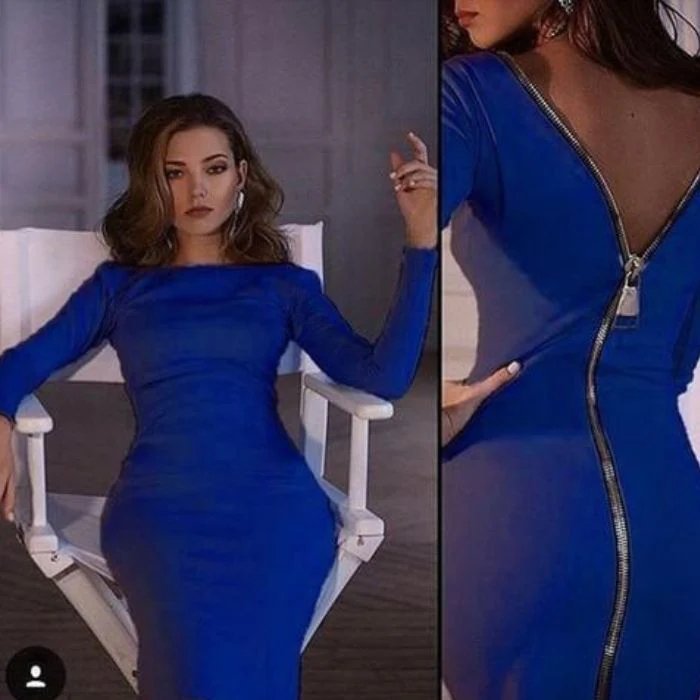 Bodycon Kleid Mit Reißverschluss Über Die Ganze Rückenlänge | Bernadeth