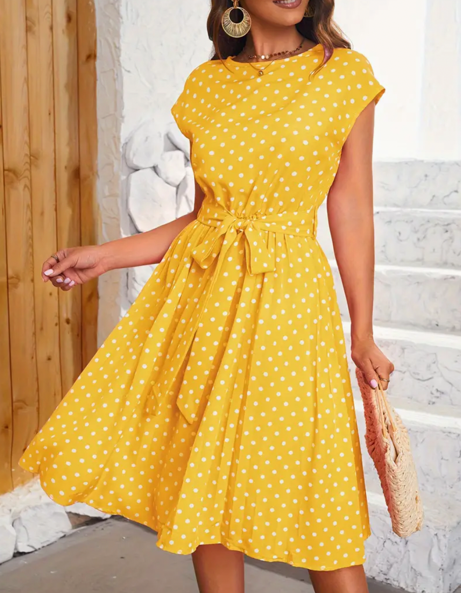 Chic – wunderschönes vintage-polkakleid für frühling/sommer