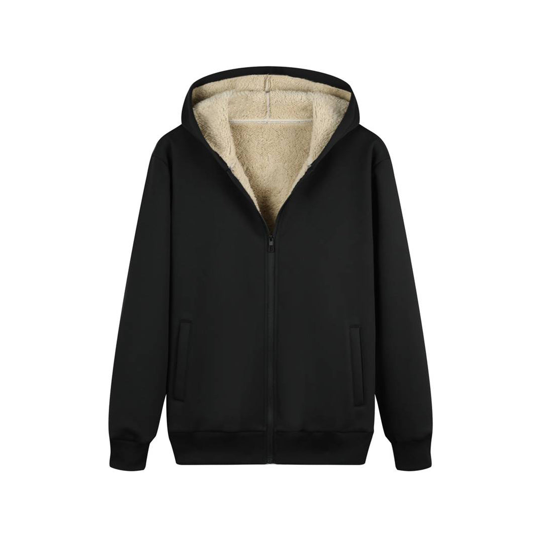 Merche - Set - Thickened Fleece Lined Woolen Jacket Sports Suit - Winter