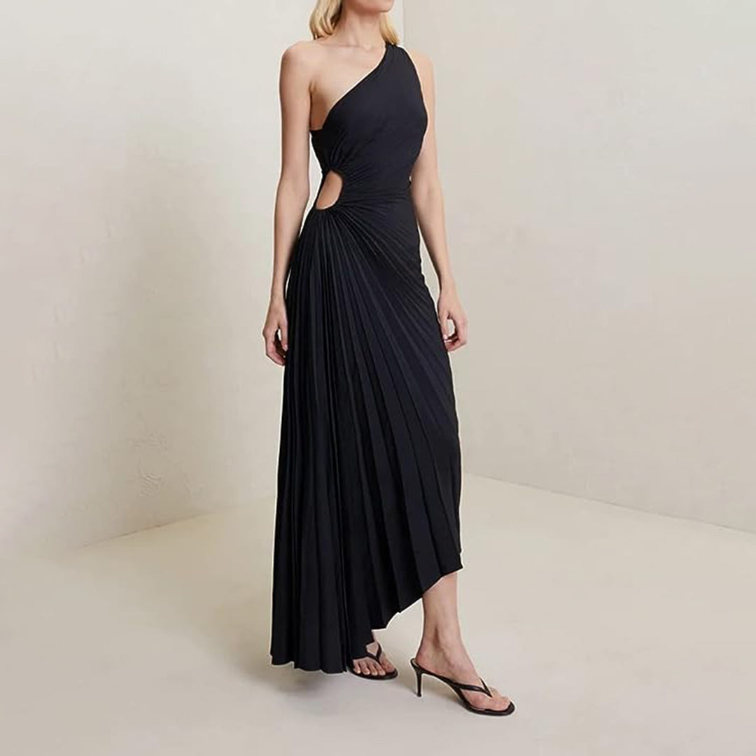 Asymmetrisches One-Shoulder-Plisseekleid