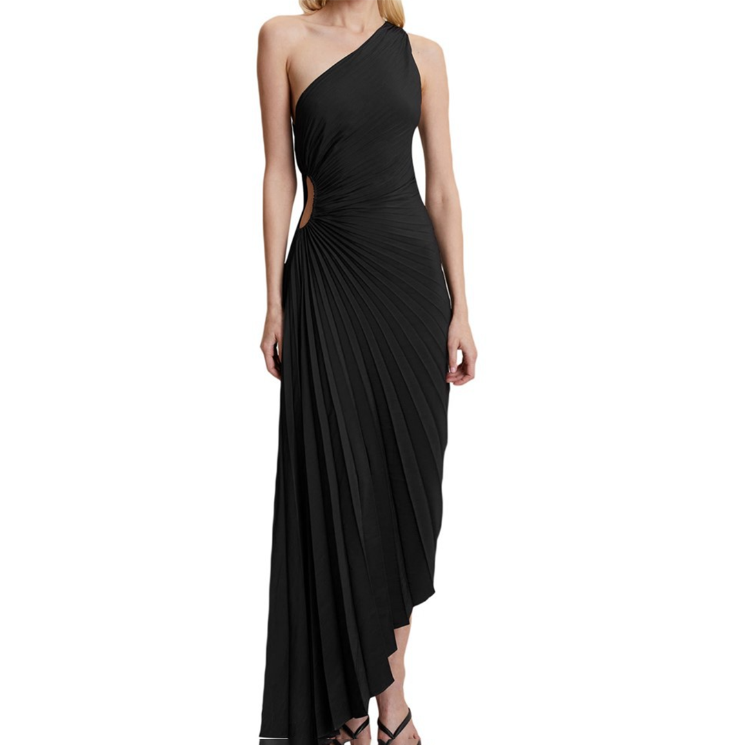 Asymmetrisches One-Shoulder-Plisseekleid