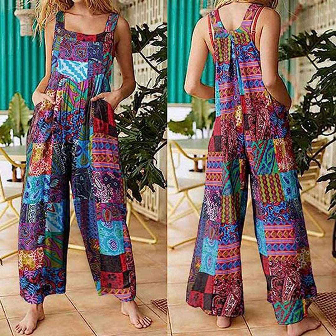 Merche farbenfrohen Druck Jumpsuit ideal für den Sommer vibe