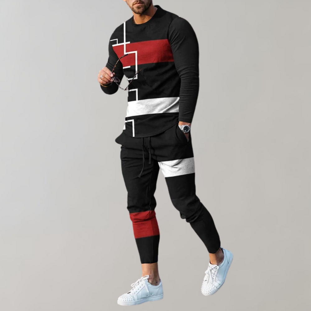 Merche taillierter Trainingsanzug mit mehrfach bedrucktem Design-Set