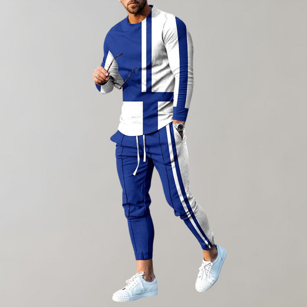 Merche taillierter Trainingsanzug mit mehrfach bedrucktem Design-Set