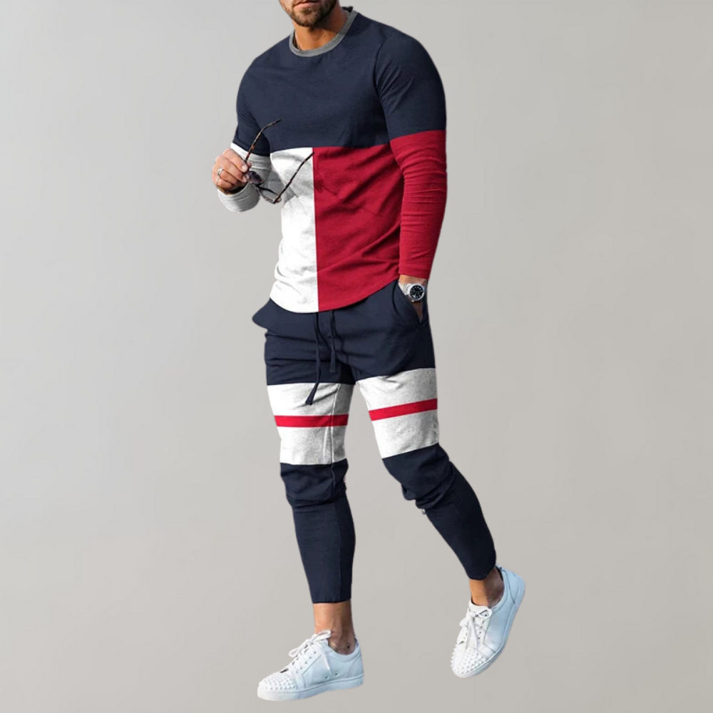 Merche taillierter Trainingsanzug mit mehrfach bedrucktem Design-Set