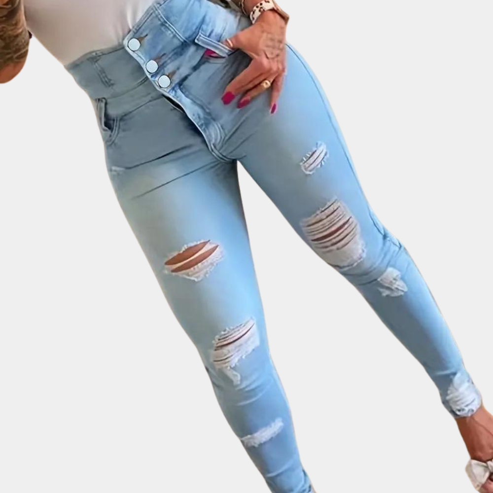 WW | Zerrissene High Waist Jeans Für Damen