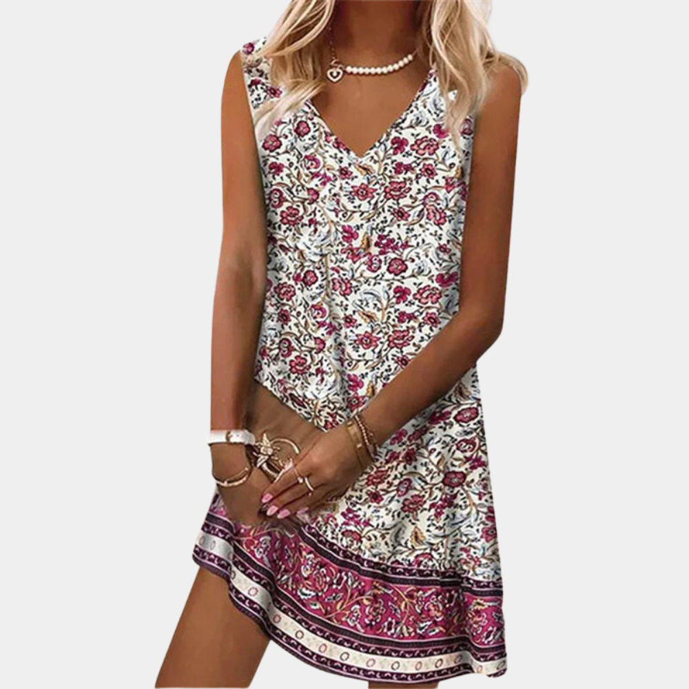 Lässiges Strandkleid mit Blumenmuster für Damen